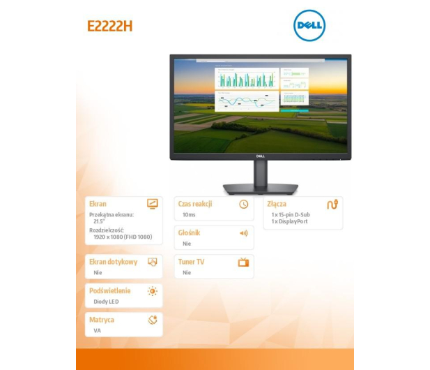 Dell E2222H - 708418 - zdjęcie 6